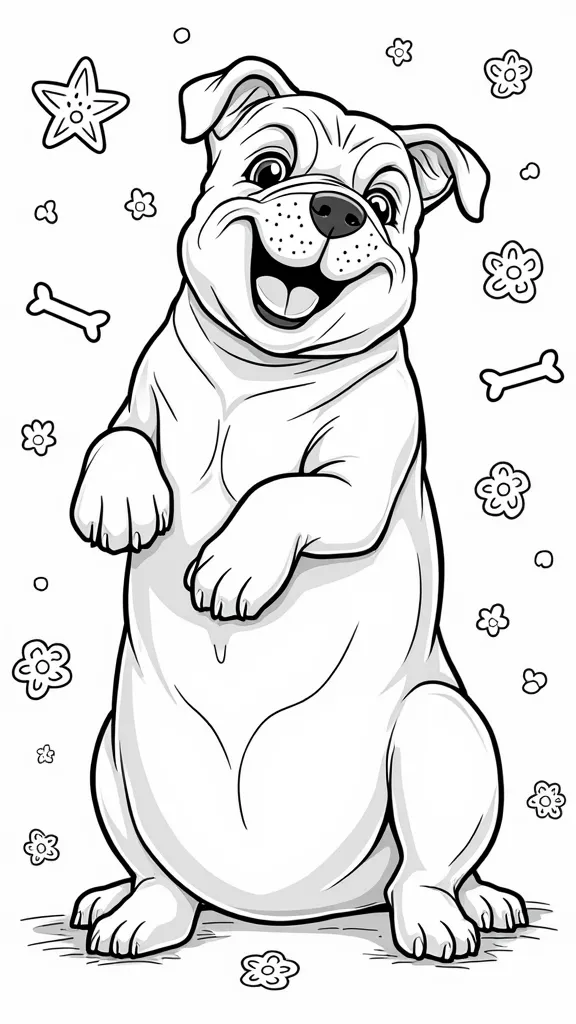 bulldog de la página para colorear